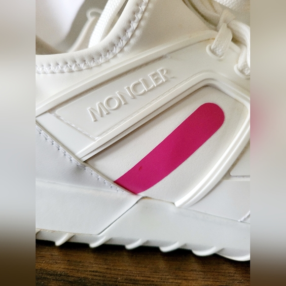 Moncler Meline Scarpa Women's Lightweight Sneakers White/Pink EU 38 US 8 - Picture 8 of 16